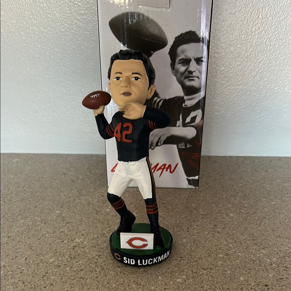 Sid Luckman Bobblehead with Football